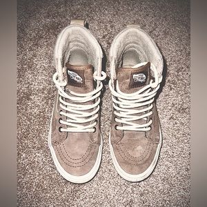 rare brown/tan high top vans